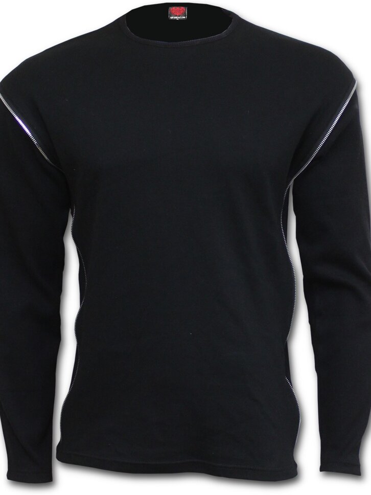 Pre dokonalý a originálny outfit Pánske zipsové tričko dlhý rukáv Basic